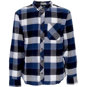 Element, Lumber Shirt - Langemouw Streetwear Blauw, Heren, Maat:S
