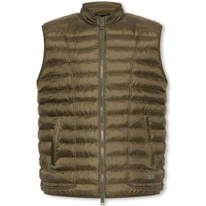 Diesel, Jassen, Heren, Groen, 2Xl, Polyester, ‘W-Hawkyl-Sl’ vest