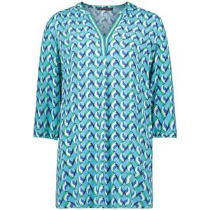 Betty Barclay, Blouses & Shirts, Dames, Veelkleurig, 4Xl, Moderne Print Blouse met Opstaande Kraag