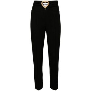 Moschino, Cropped Broeken Zwart, Dames, Maat:S