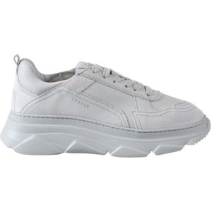 normann Copenhagen, Schoenen, Dames, Wit, 38 EU, Katoen, Leren Mix Sneakers met Geometrische Zool