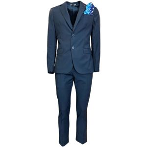 0-105, Pakken, Heren, Blauw, 5Xl, Wol, Single Breasted Suits