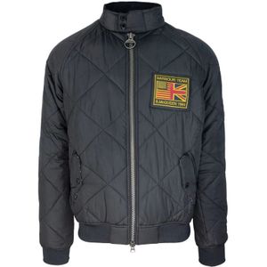 Barbour, Jassen, Heren, Blauw, XL, Katoen, Blauwe Gewatteerde Bomberjas