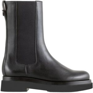 Högl, Casual Zwarte Leren Booties met Lage Hakken Zwart, Dames, Maat:36 EU