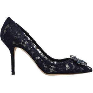 Dolce & Gabbana, Schoenen, Dames, Blauw, 37 EU, ‘Bellucci’ kanten pumps