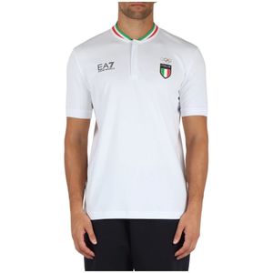 Emporio Armani Ea7, Sport, Heren, Wit, S, Katoen, Katoen Modal Italië Team Olympische Spelen