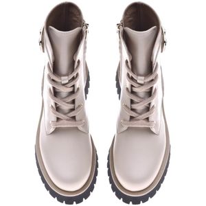 Baldinini, Schoenen, Dames, Beige, 39 1/2 EU, Leer, Combat boots in vanilla leather