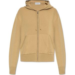 Burberry, Sweatshirts & Hoodies, Dames, Beige, S, Wol, Trui met sweatshirtsnit