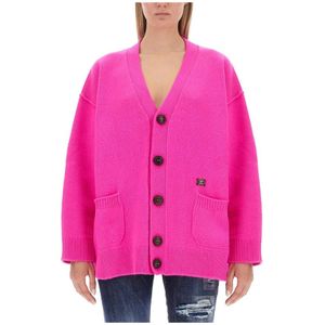 Dsquared2, Truien, Dames, Roze, S, Wol, Wollen Oversized Vest