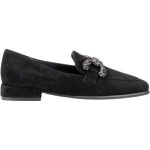 Alma EN Pena, Studded Leren Brogue Moccasins Zwart, Dames, Maat:36 EU