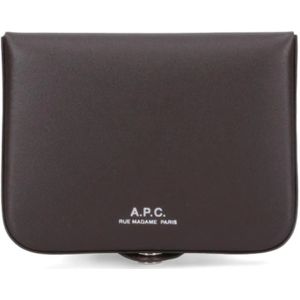 A.p.c., Accessoires, Heren, Bruin, ONE Size, Leer, Bruine Portemonnees - Stijlvol en Prakch