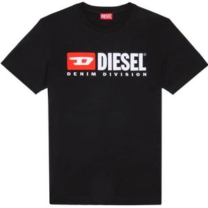 Diesel, Tops, Heren, Zwart, 2Xl, Denim, T-Shirt, Klassieke Stijl