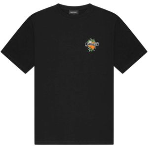 Quotrell, Tops, Heren, Zwart, XL, Katoen, Moderne Logo Print T-Shirt Zwart/Wit