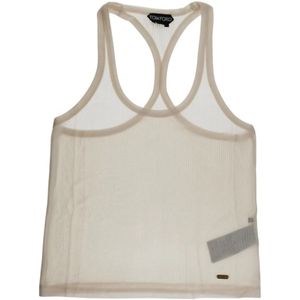 Tom Ford, Sport, Dames, Beige, 2Xs, Katoen, Ivoor Katoenen Vest