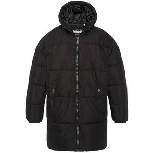 Schott Nyc, Lange gewatteerde jas met capuchon - Zwart Zwart, Heren, Maat:XL