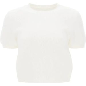 Maison Margiela, Round-neck Truien Wit, Dames, Maat:L