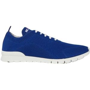 Kiton, Schoenen, Heren, Blauw, 41 1/2 EU, Leer, Blauwe Gebreide Hardloopschoenen