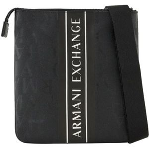 Armani Exchange, Tassen, Heren, Zwart, ONE Size, Zwarte Schoudertas Stijlvol Minimalistisch Ontwerp
