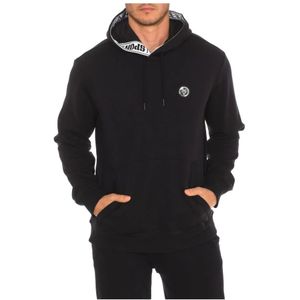 Plein Sport, Sweatshirts & Hoodies, Heren, Zwart, L, Katoen, Hoodie met Merkdetails