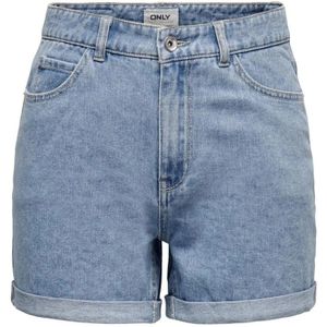 Only, Korte broeken, Dames, Blauw, XL, Denim, High-Waist Denim Shorts Light Blue
