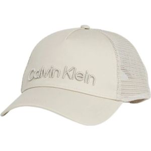 Calvin Klein, Accessoires, Heren, Beige, ONE Size, Katoen, Cap- CK Calvin Embroidery