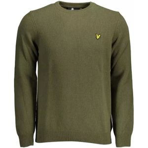 Lyle & Scott, Truien, Heren, Groen, M, Wol, Groene Wollen Shirt - Trui met Lange Mouwen