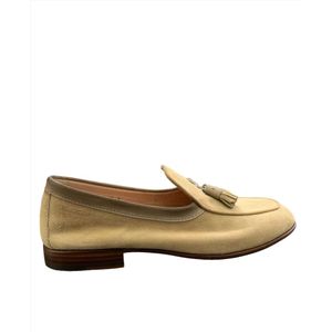 Santoni, Schoenen, Heren, Beige, 41 EU, Suède, Suède Loafers met Leren Zolen