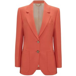 Victoria Beckham, Stijlvolle Jas met Zakken Oranje, Dames, Maat:XS