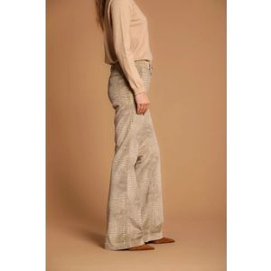 Mason's, Broeken, Dames, Beige, M, Fluwelen Krokodillenprint Flare Chino Broek