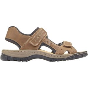 Rieker, Schoenen, Heren, Bruin, 44 EU, Bruine Casual Open Platte Sandalen