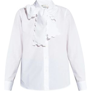Tory Burch, Blouses & Shirts, Dames, Wit, S, Katoen, Overhemd met strikdetail