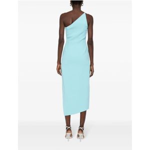 David Koma, Kleedjes, Dames, Blauw, S, Heldere Blauwe Asymmetrische One-Shoulder Jurk