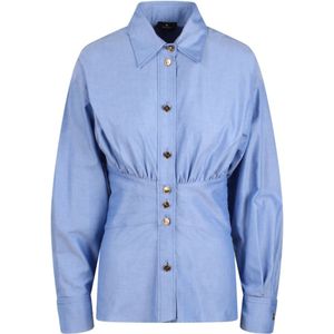 Etro, Blouses & Shirts, Dames, Blauw, S, Katoen, Shirts