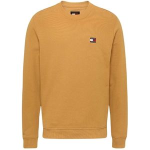 Tommy Jeans, Sweatshirts & Hoodies, Heren, Geel, S, Katoen, Basic Logo Sweatshirt - Geel