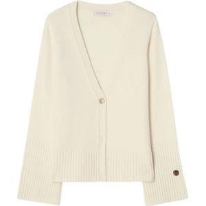 Busnel, Truien, Dames, Beige, L, Wol, Zachte Merinowol V-hals Cardigan