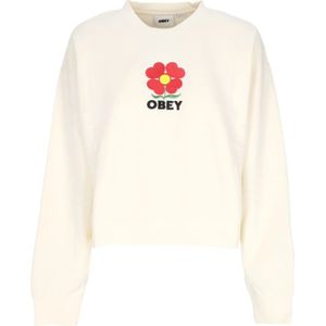 Obey, Sweatshirts & Hoodies, Dames, Beige, L, Amelia Crew Fleece Sweatshirt