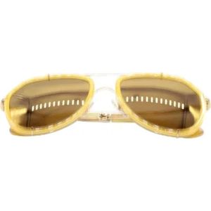 Dolce & Gabbana Pre-owned, Pre-owned, Dames, Geel, ONE Size, Tweed, Pre-owned Metal sunglasses