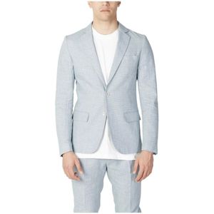 Antony Morato, Jassen, Heren, Blauw, L, Katoen, Groene Marl Blazer met Reverskraag