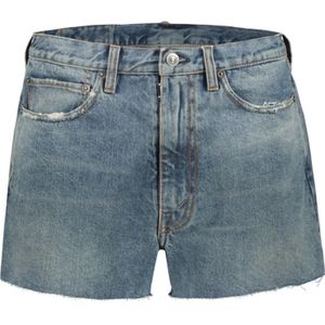 Maison Margiela, Korte broeken, Dames, Blauw, W27, Denim, Denim Shorts met Ruwe Snit