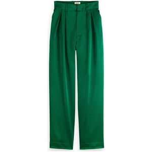 Scotch & Soda, Broeken, Dames, Groen, S, Polyester, Faye Hoge Taille Relaxte Tapered Broek