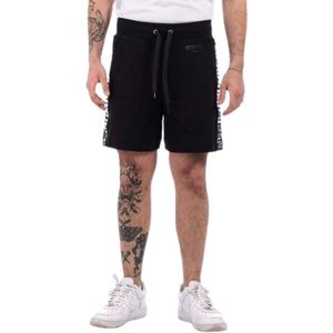 Moschino, Korte broeken, Heren, Zwart, S, Katoen, Zwarte Katoenen Regular Fit Shorts
