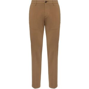 Boggi Milano, Stretch katoen/Tencel broek Bruin, Heren, Maat:W38