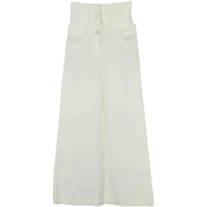 Chanel Vintage, Pre-owned, Dames, Wit, M, Katoen, Tijdloze witte broek met hoge taille