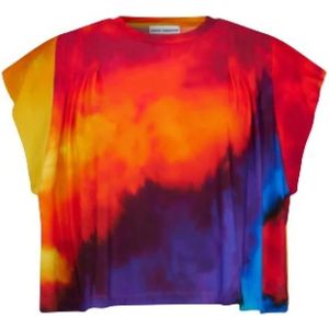 Paco Rabanne, Luxe Multikleurig T-shirt met Korte Mouwen Veelkleurig, Dames, Maat:M