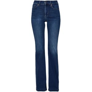 Liu Jo, Jeans, Dames, Blauw, W33, Katoen, Donkerblauwe Flared Jeans