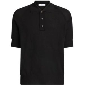 PT Torino, Tops, Heren, Zwart, M, Katoen, Zwarte Katoen Viscose Polo Shirt