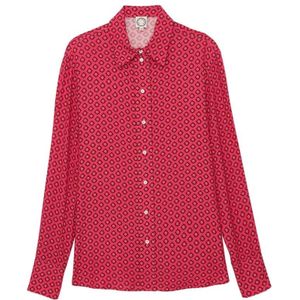 Ines De La Fressange Paris, Blouses & Shirts, Dames, Roze, L, Denim, Roze Crepe Shirt met Leon Borduurwerk