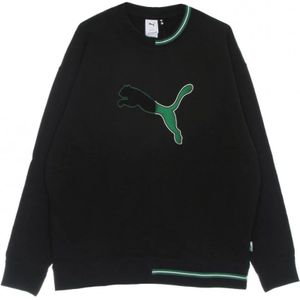 Puma, Sweatshirts & Hoodies, Heren, Zwart, S, Zwarte Crewneck Sweatshirt Streetwear