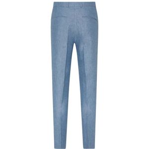 Oscar Jacobson, Broeken, Heren, Blauw, 3Xl, Linnen, Slim Fit Linnen Broek Blauw