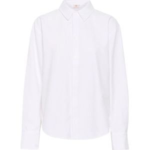Lounge Nine, Blouses & Shirts, Dames, Wit, 2Xs, Leer, Korte witte blouse met kraag en knoopsluiting